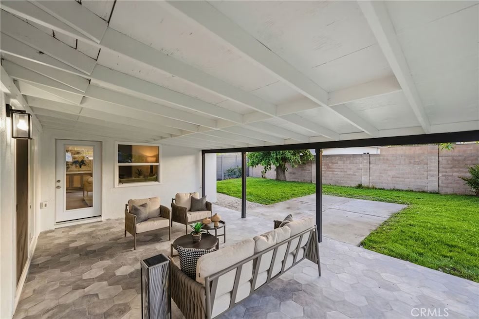 Backyard with covered patio